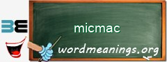 WordMeaning blackboard for micmac